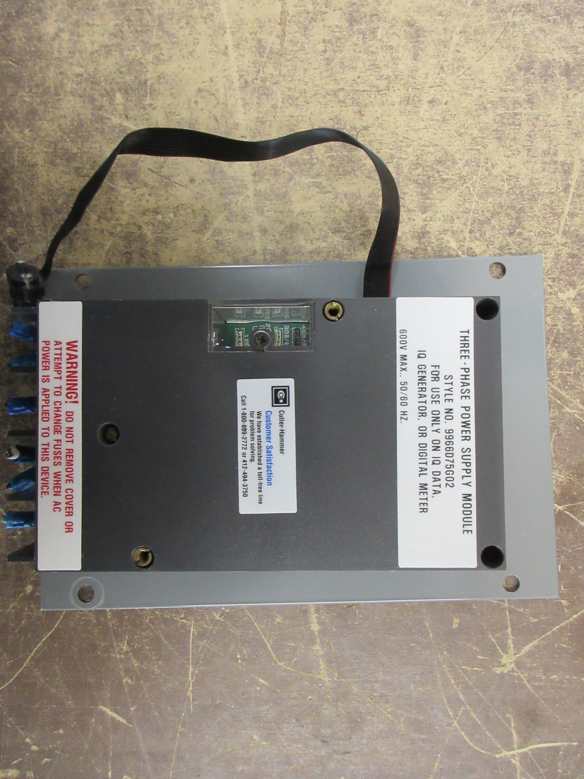 Cutler-Hammer 3Ph Power Supply 966D75G02 600V 50/60Hz Used