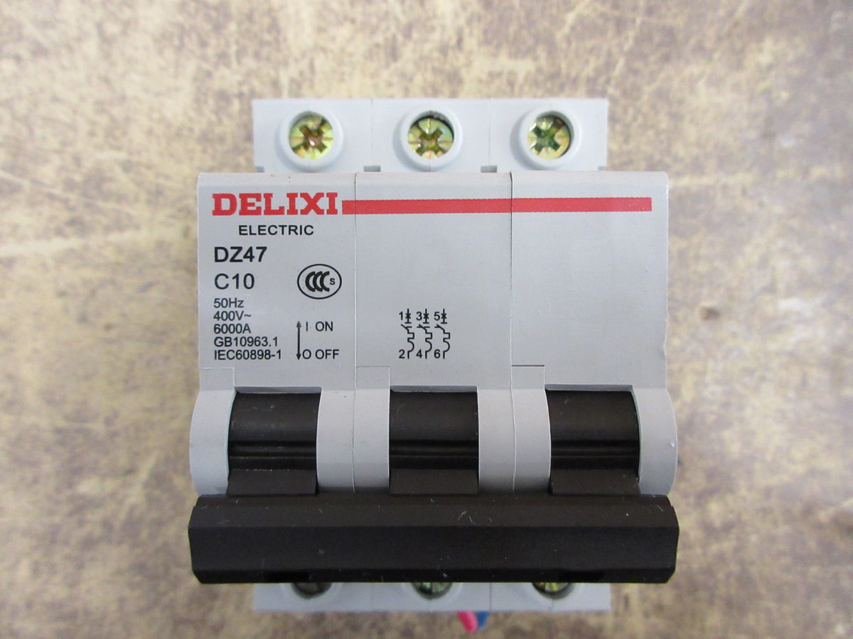 Delixi Circuit Breaker DZ 47 C10 10A 400V 3P Used