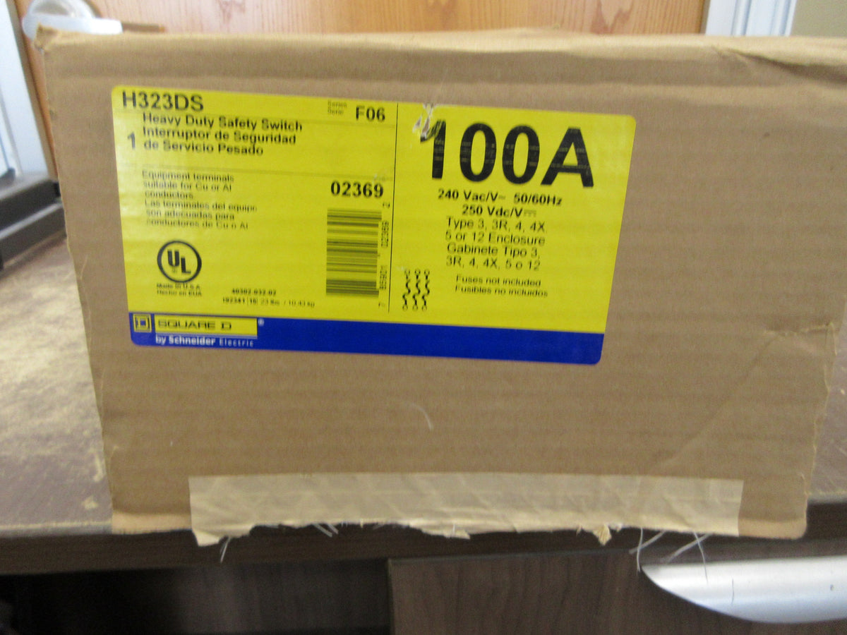 Square D Stainless Steel 3R/4X Safety Switch/Disconnect H323DS NEW SURPLUS
