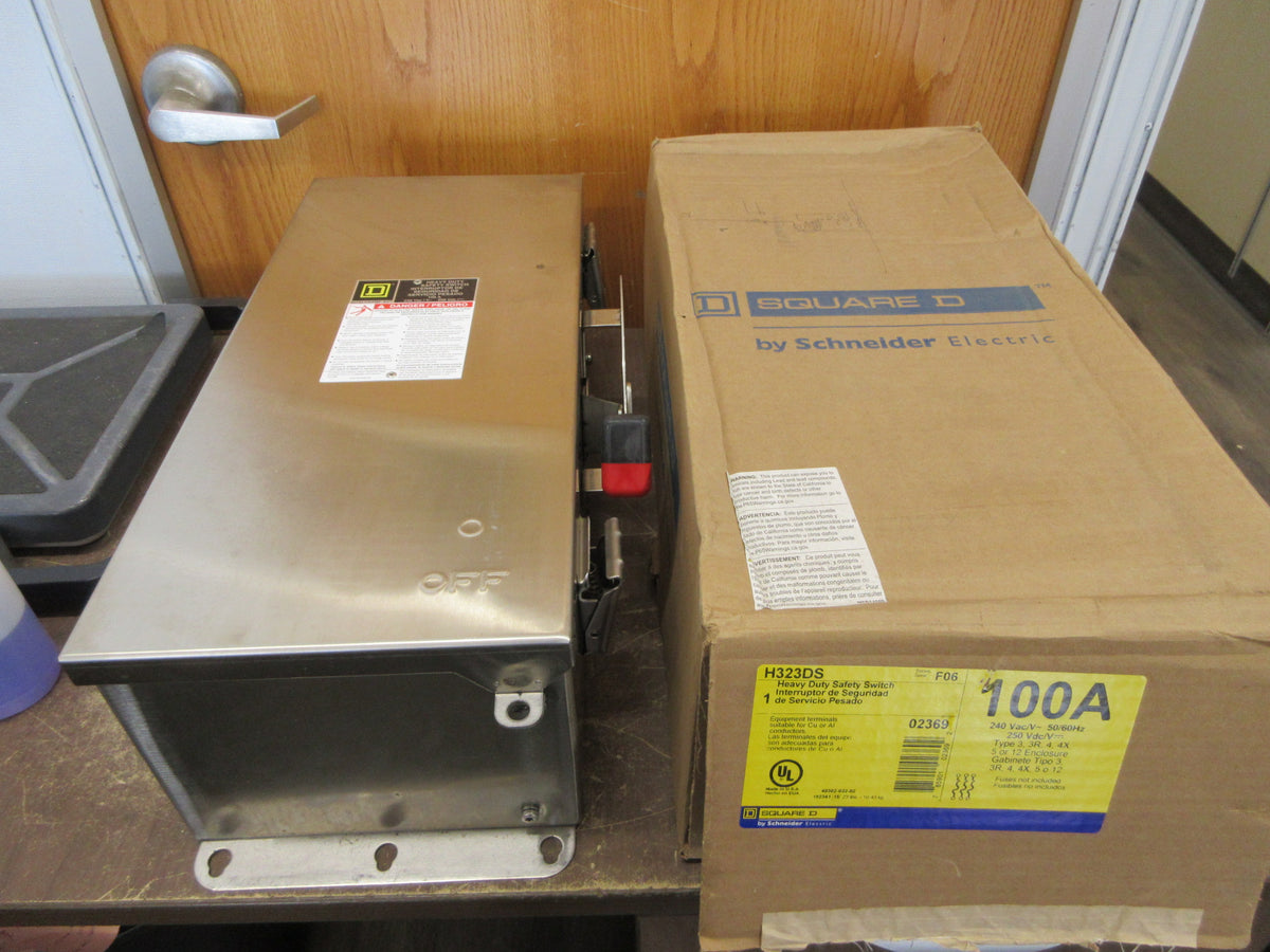 Square D Stainless Steel 3R/4X Safety Switch/Disconnect H323DS NEW SURPLUS