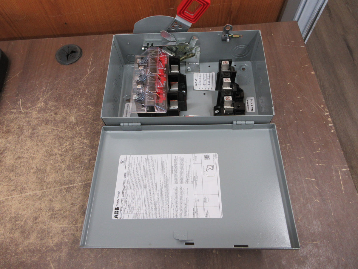 ABB Fusible Safety Switch/ Disconnect TH3361 30A 600V 3P 3W New Surplus