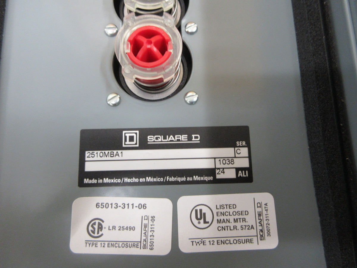 Square D Enclosed Manual Starter 2510MBA1 Ser. C NEMA 12 Enclosure New Surplus
