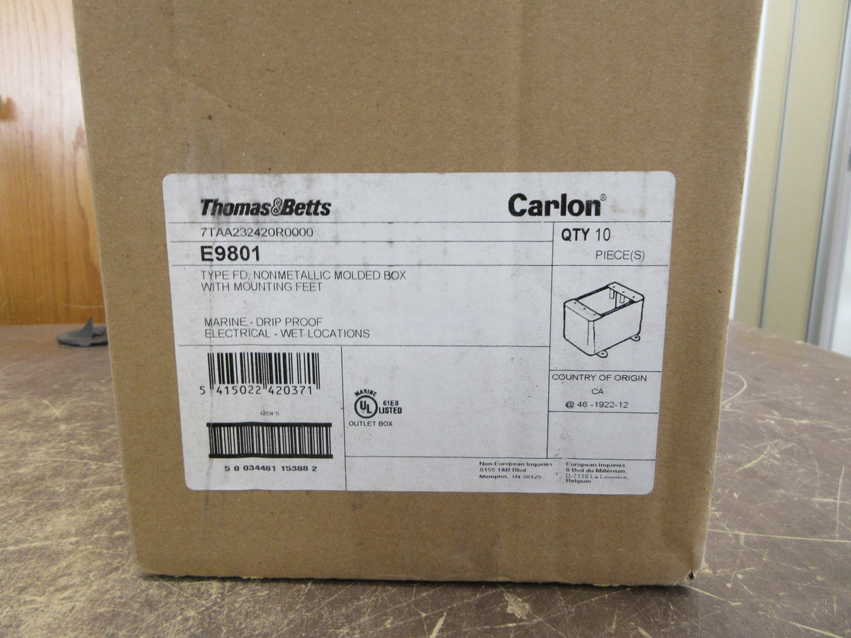 Thomas & Baths Carlon Non-Metallic Device Box E9801 1-Gang New Surplus