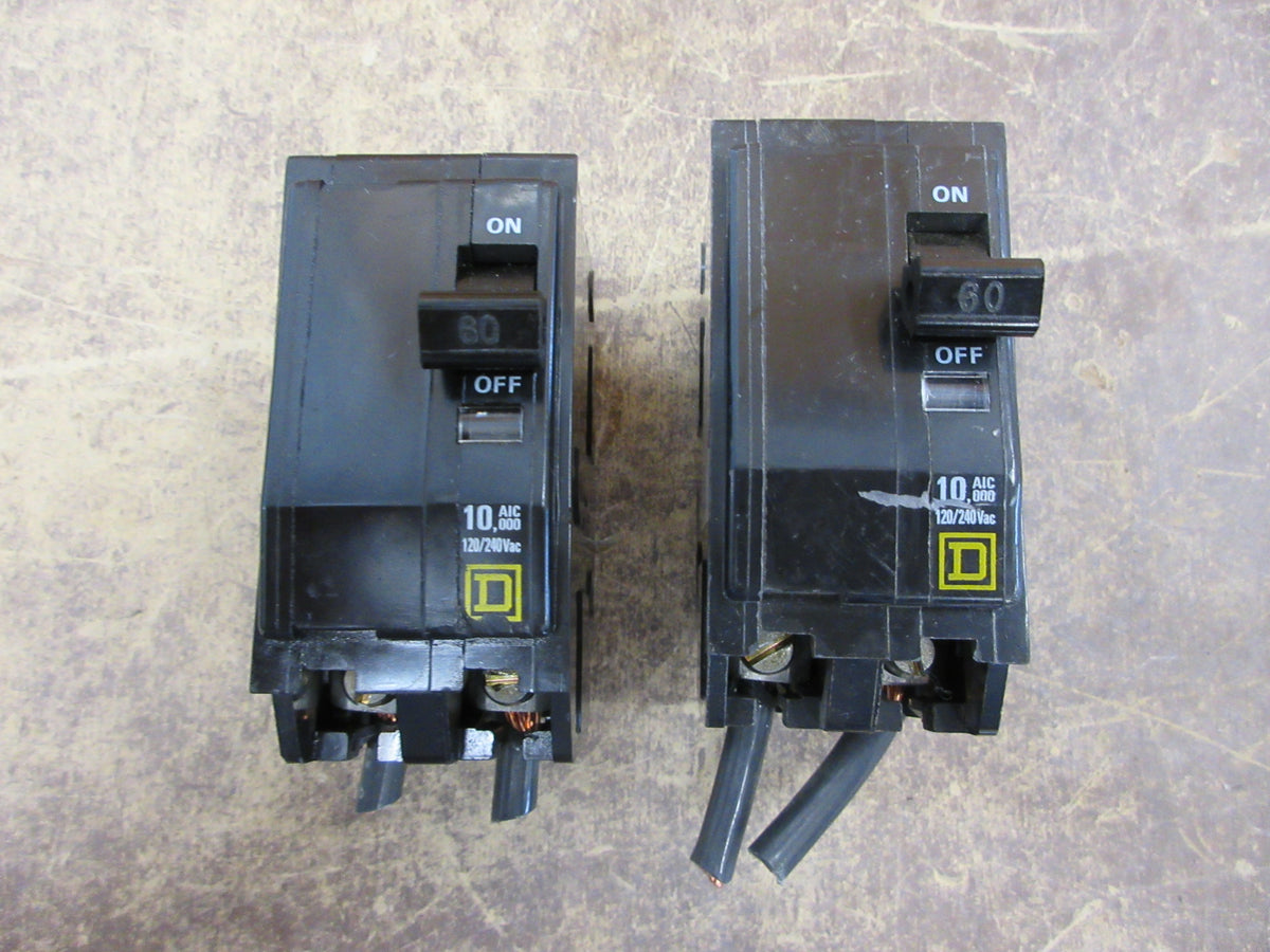 Square D Clip-on Circuit Breaker QO260 120/240V 2P *Lot of 2 * Used