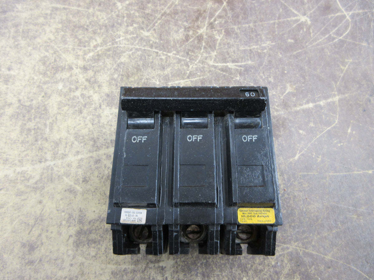 GE Clip-on Circuit Breaker THQL32060 60A 240V 3P Used