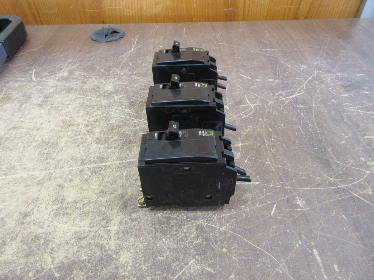 Square D Bolt-on Circuit Breaker QOB240 40A 120/240V 2P * Lot of 3 * Used