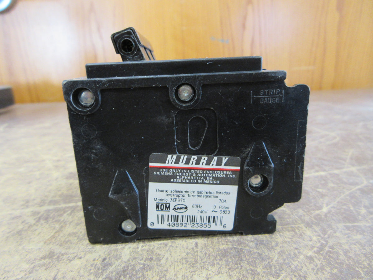 Murray Type MP-T Clip-on Circuit Breaker MP370 70A 240V 3P Used