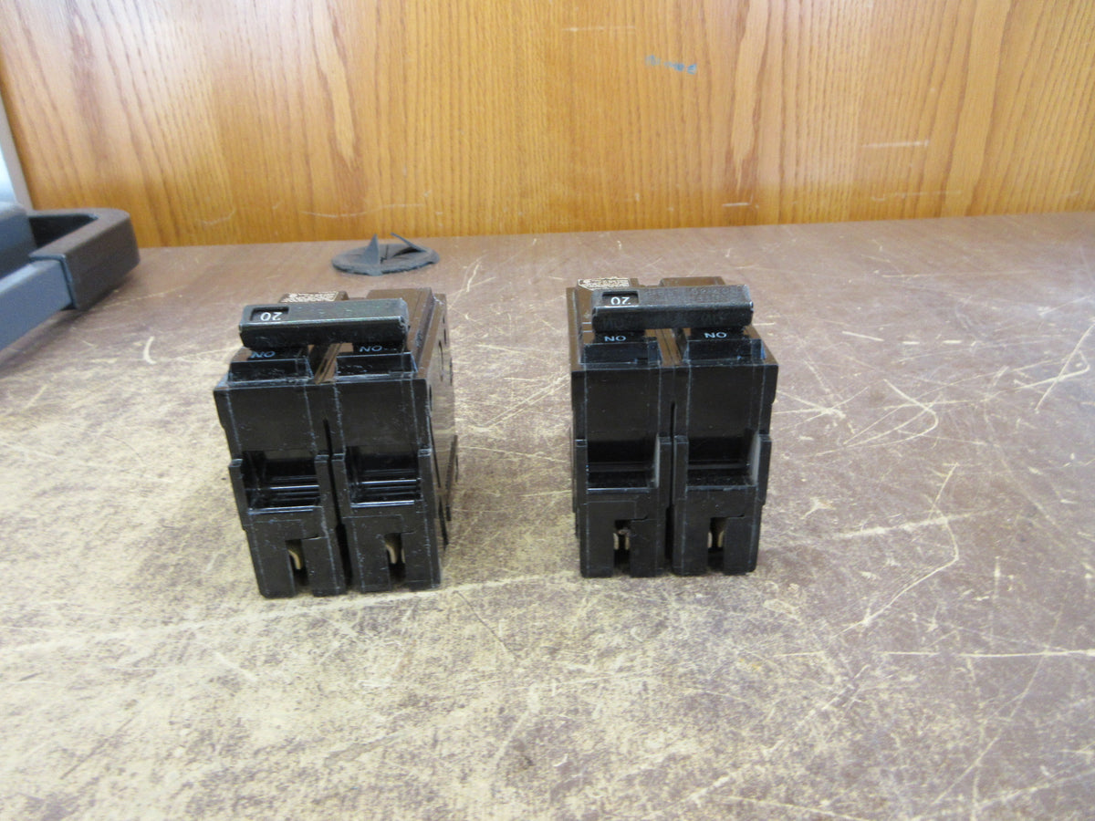 GE Clip-on Circuit Breaker THQL2120 20A 120/240V 2P * Lot of 2 * Used