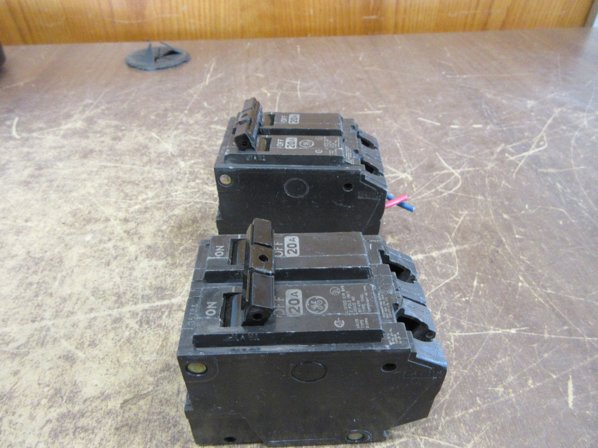 GE Clip-on Circuit Breaker THQL2120 20A 120/240V 2P * Lot of 2* Used