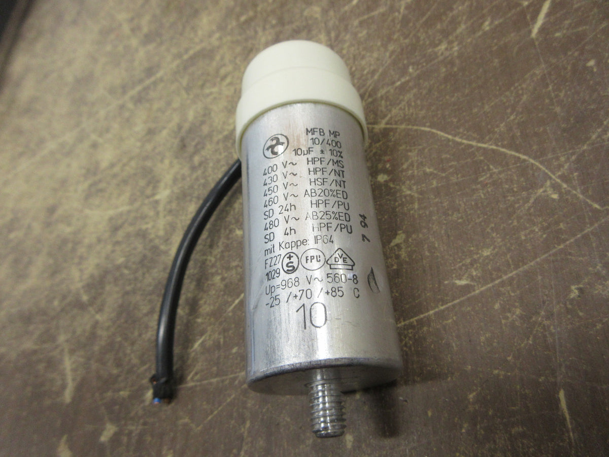 Hydro Motor Run Capacitor MFB MP 10/400 10uF 480V Used