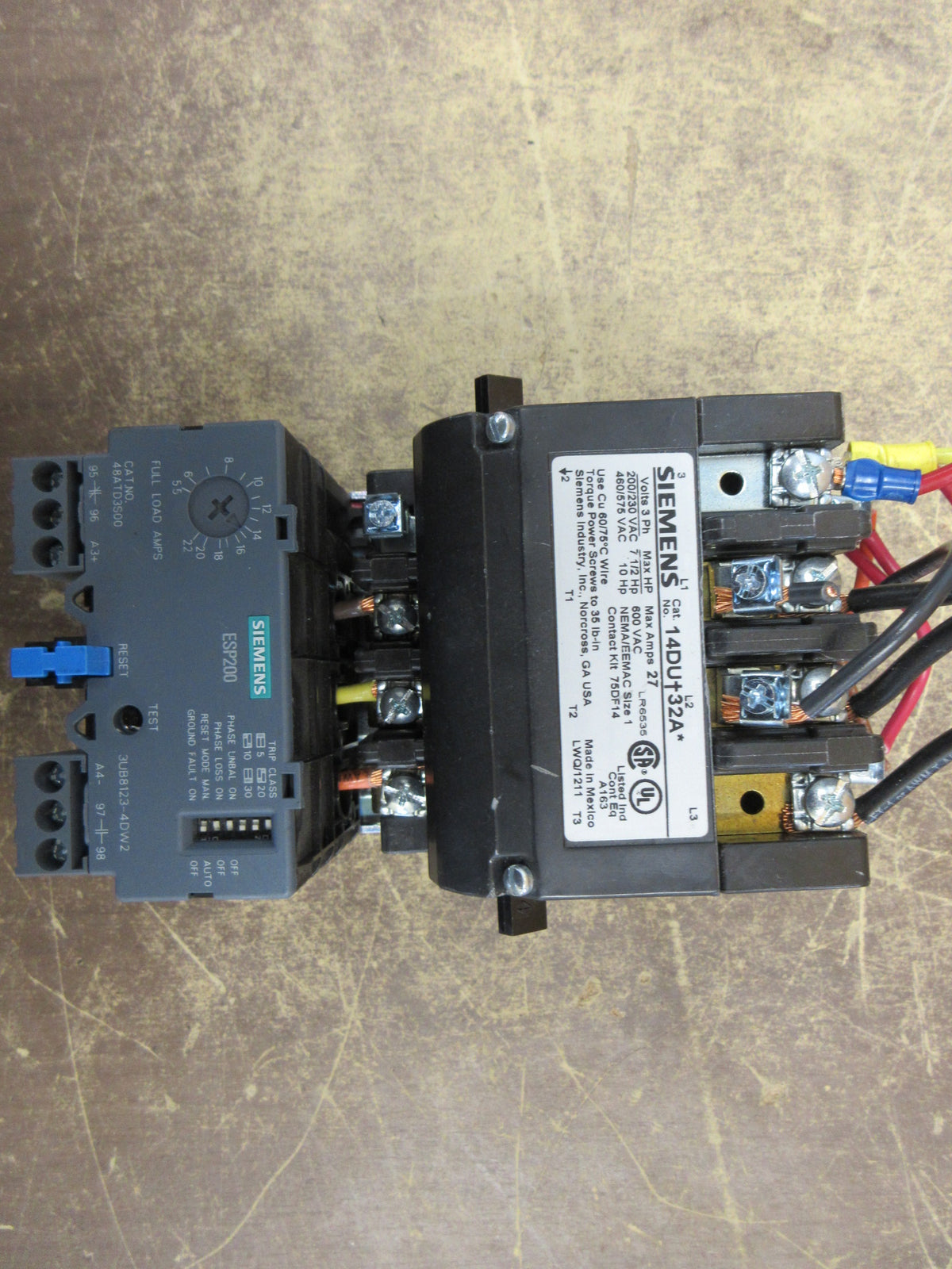 Siemens Starter 14DU+32A */ 48ATD3S00 120V Coil Trip: 5.5-22A Used