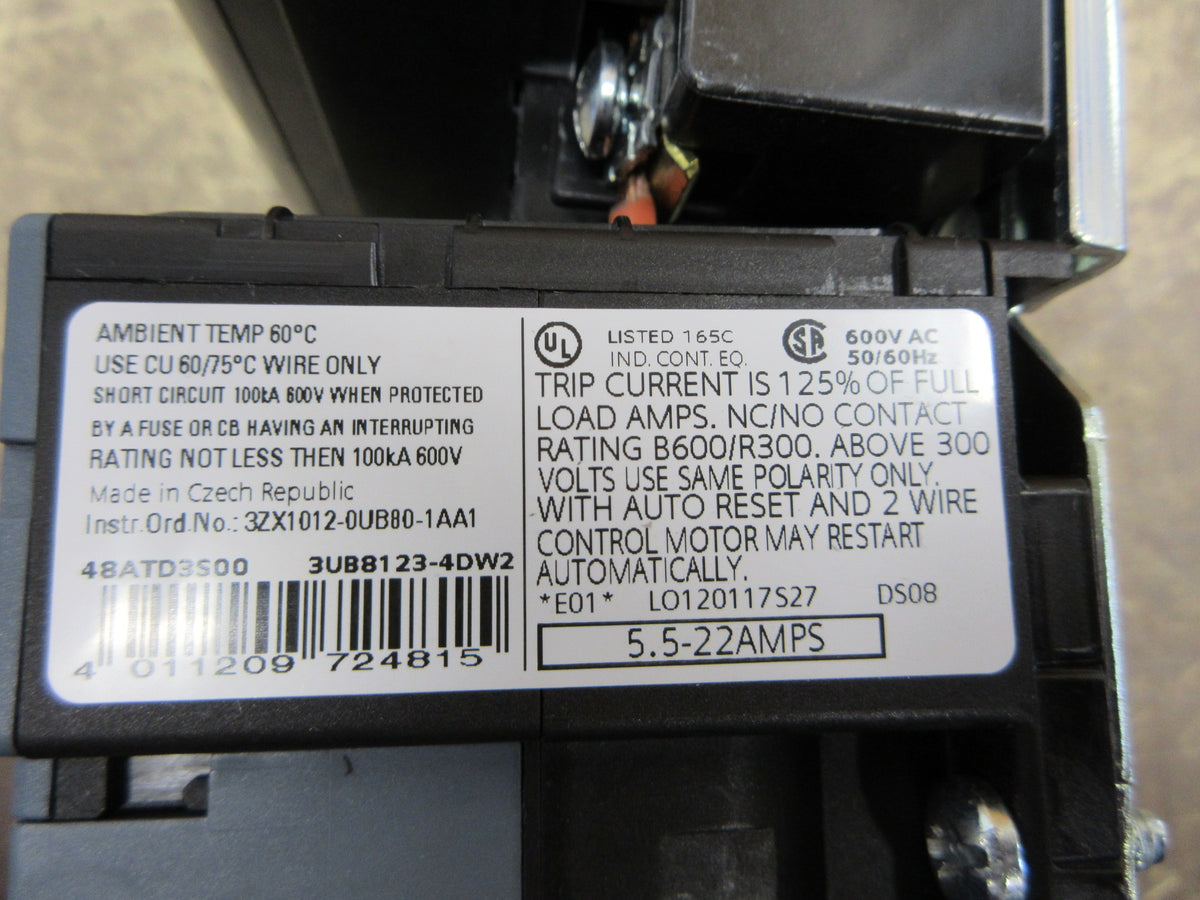 Siemens Starter 14DU+32A */ 48ATD3S00 120V Coil Trip: 5.5-22A Used