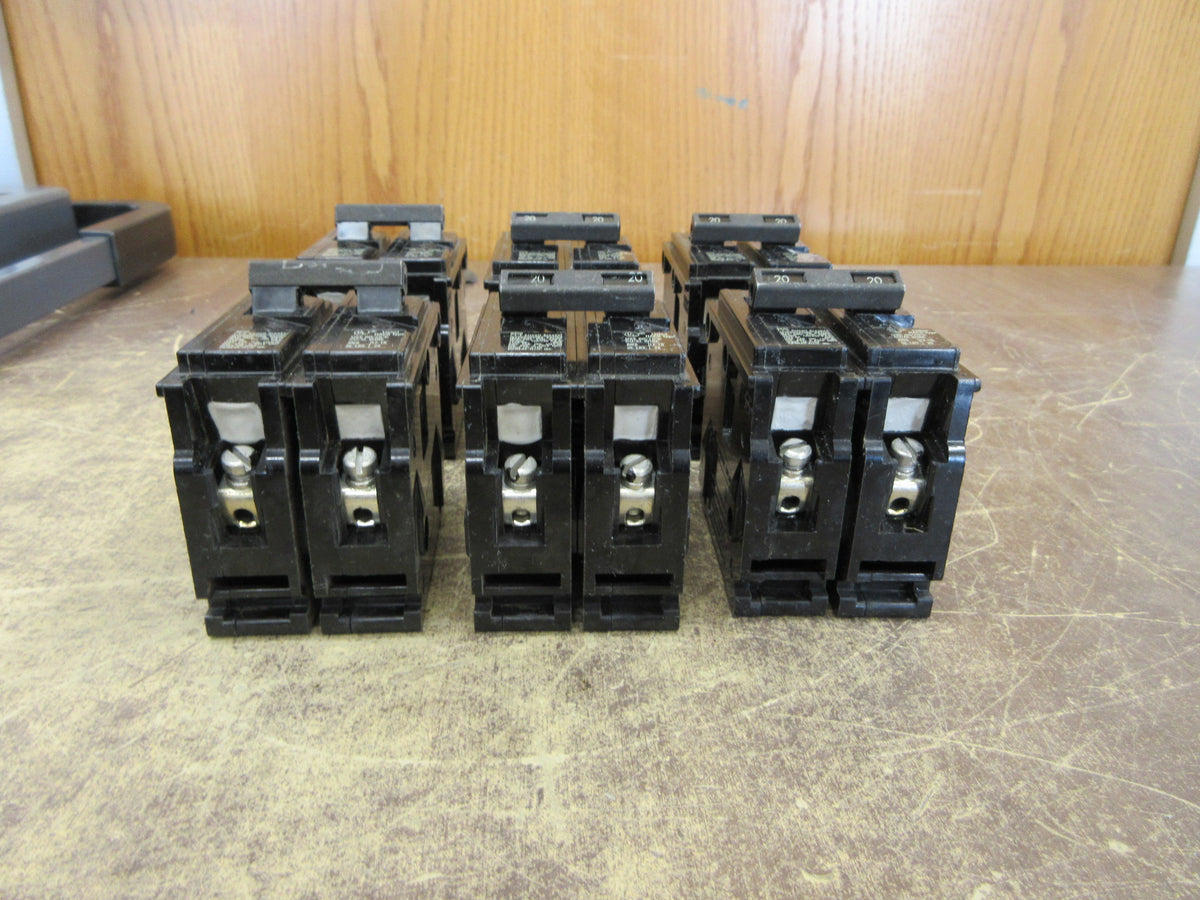 Siemens/ITE Type QP Clip-On Circuit Breaker Q220 20A 120/240V 2P *Lot of 6* Used