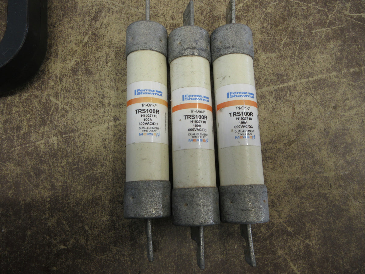 Mersen Ferraz Shawmut Tri-Onic Fuse TRS100R 100A 600V *Lot of 3* Used