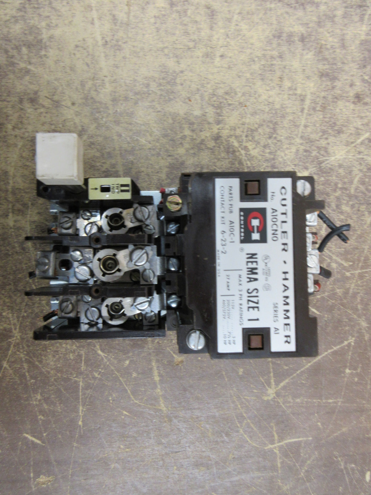 Cutler-Hammer Size 1 Starter A10CN0 Ser. A1 120V Coil 27A Used