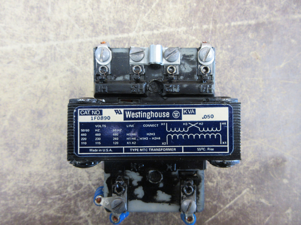Westinghouse Type MTC Transformer IF0890 0.050 KVA  PRI: 240/480V Sec: 120V Used