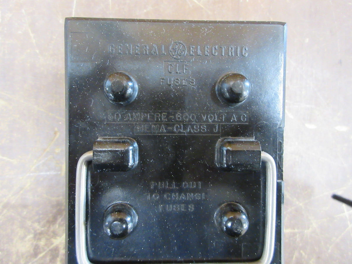 GE Fuse Pullout Switch CLF 30A 600V 2P (2) 10A Fuses Used