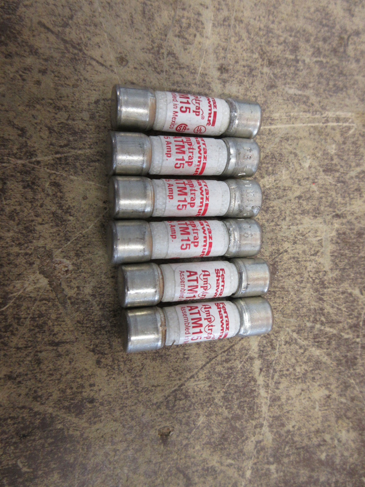 Ferraz Shawmut Amp-Trap Fuse ATM15 15A 600V *Lot of 6* New Surplus