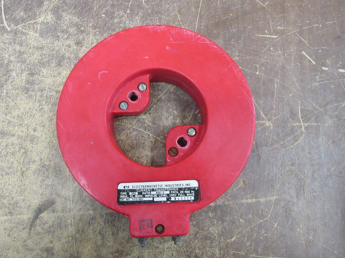 Electromagnetic Industries Current Transformer 350-801 Ratio 800:5A 600V Used