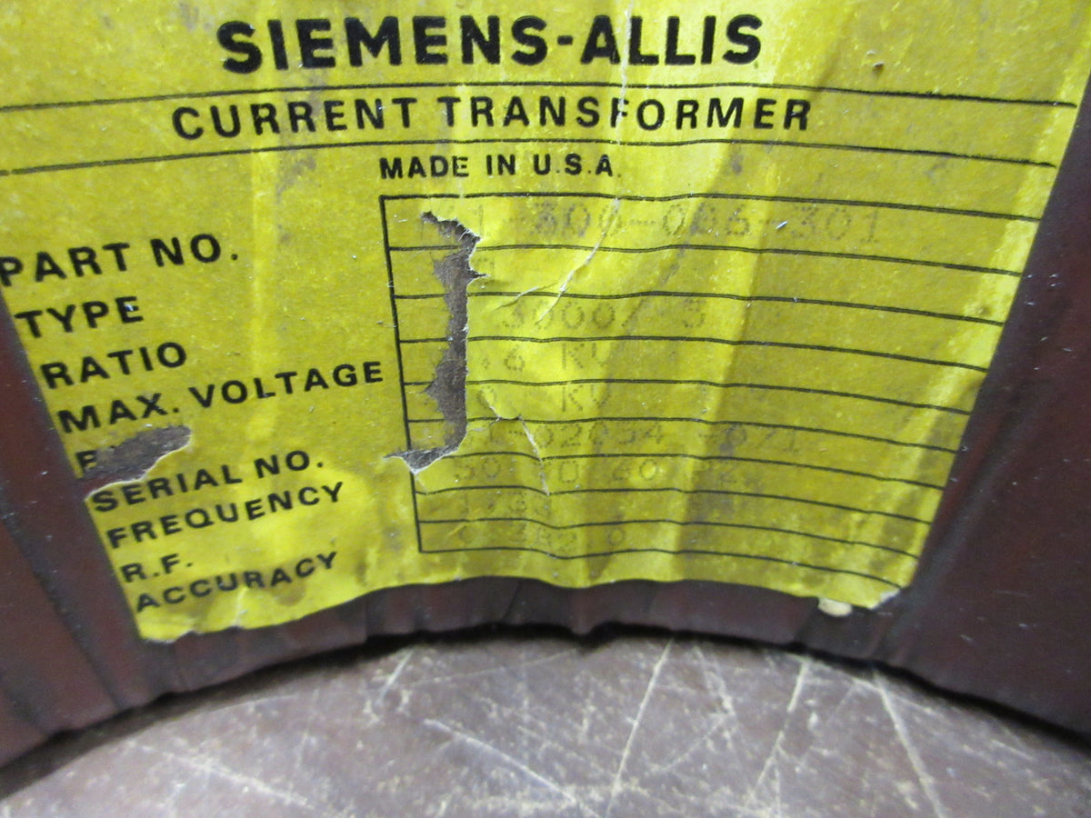 Siemens-Allis Current Transformer 61-300-006-301 Ratio 3000:5A 6000V Used