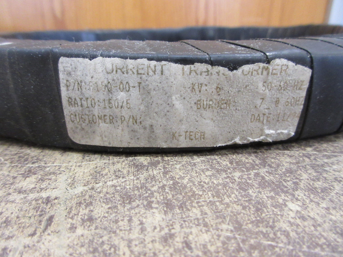 K-Tech Current Transformer F150-00-T Ratio 150:l5A 600V 50-60Hz Used