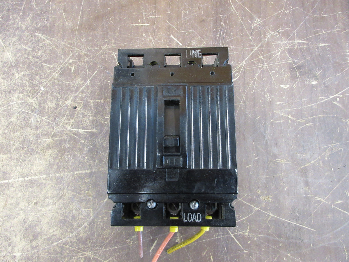 GE Circuit Breaker TEF134020 20A 480V 3P (2) Mounting Screw  Used
