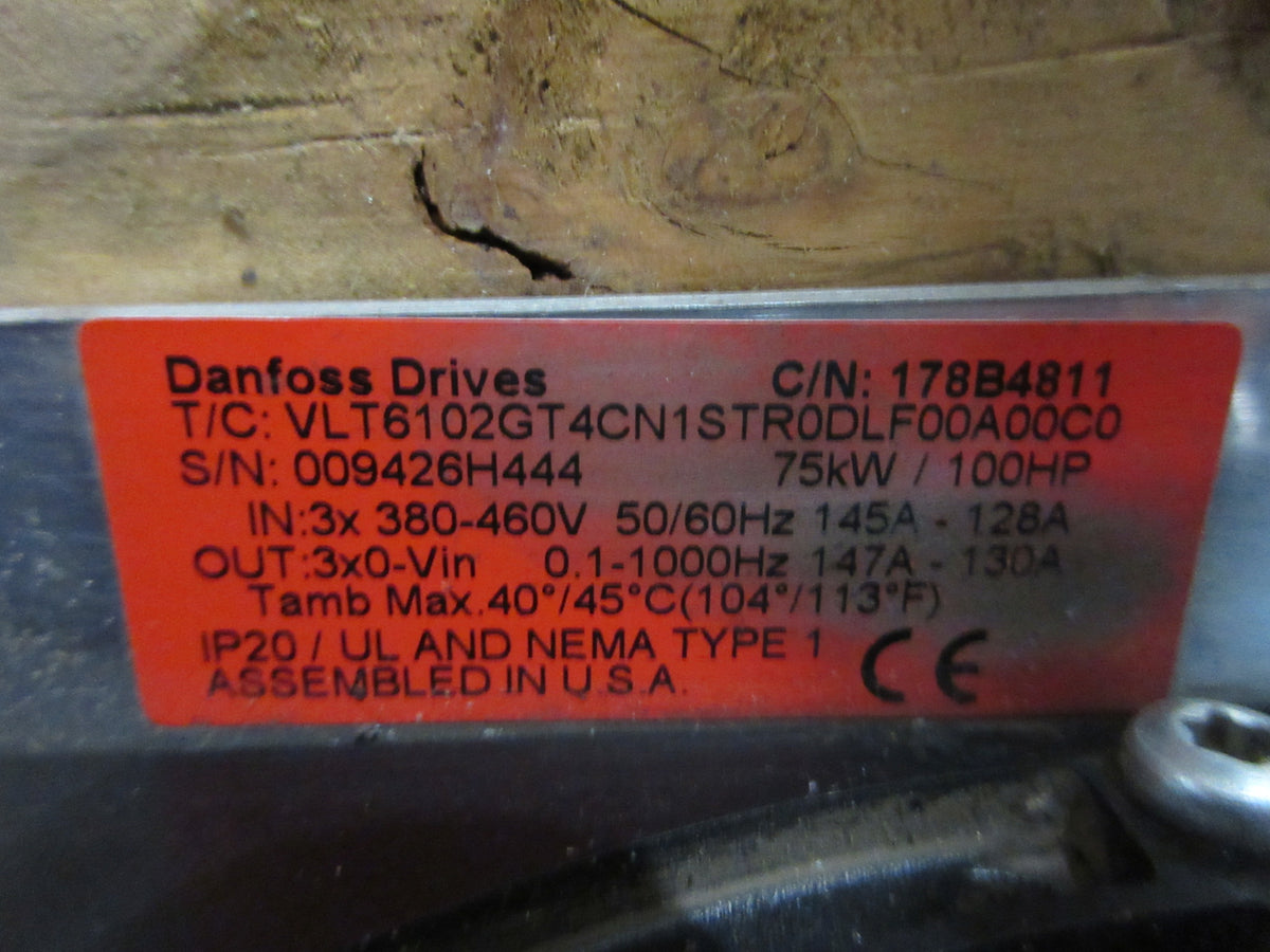 Danfoss VLT 6000 AC Drive 178B4811 100HP 3Ph * No Keypad * Used